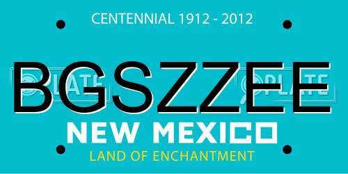 BGSZZEE New Mexico License Plate