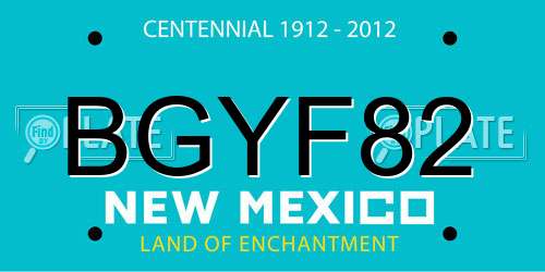 BGYF82 New Mexico License Plate
