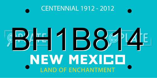 BH1B814 New Mexico License Plate