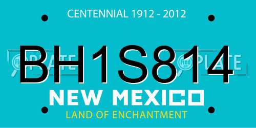 BH1S814 New Mexico License Plate