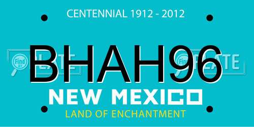 BHAH96 New Mexico License Plate