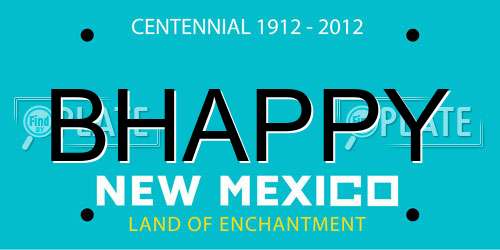 BHAPPY New Mexico License Plate