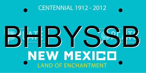 BHBYSSB New Mexico License Plate