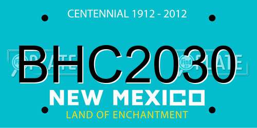 BHC2030 New Mexico License Plate