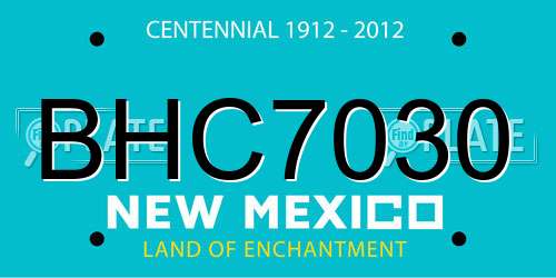 BHC7030 New Mexico License Plate