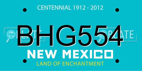 BHG554 New Mexico License Plate