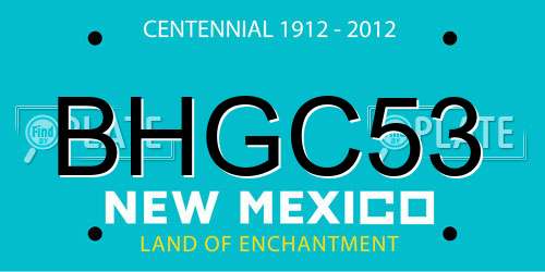 BHGC53 New Mexico License Plate