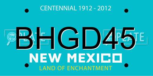 BHGD45 New Mexico License Plate