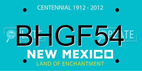 BHGF54 New Mexico License Plate