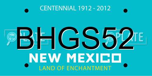 BHGS52 New Mexico License Plate