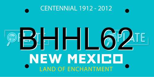 BHHL62 New Mexico License Plate