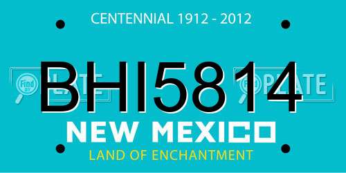 BHI5814 New Mexico License Plate