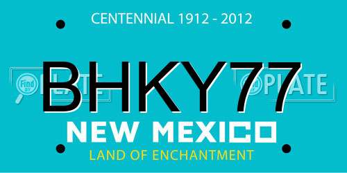 BHKY77 New Mexico License Plate