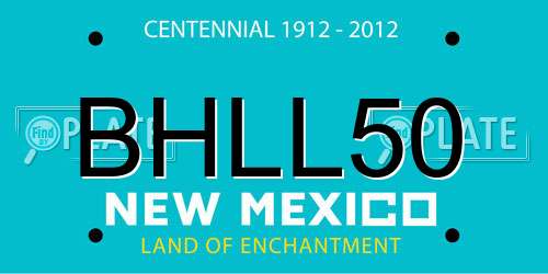 BHLL50 New Mexico License Plate