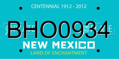 BHO0934 New Mexico License Plate