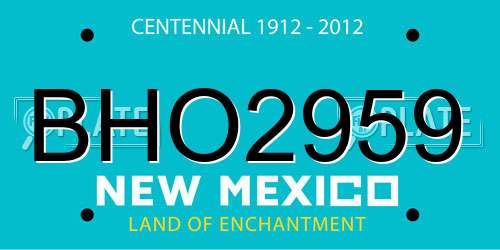 BHO2959 New Mexico License Plate