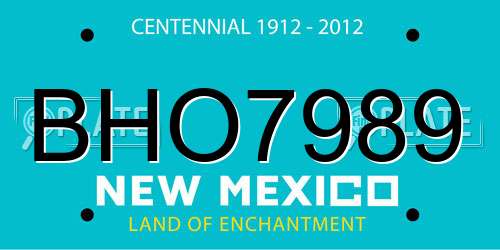 BHO7989 New Mexico License Plate
