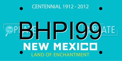 BHPI99 New Mexico License Plate