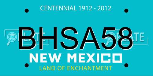 BHSA58 New Mexico License Plate