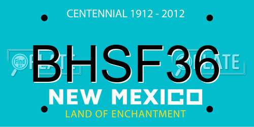 BHSF36 New Mexico License Plate
