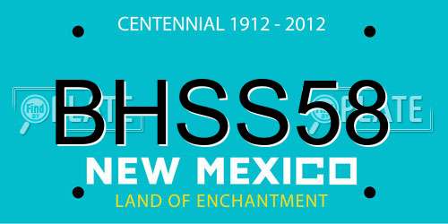 BHSS58 New Mexico License Plate