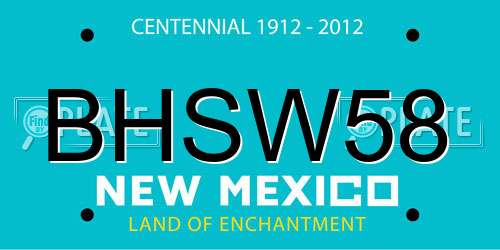 BHSW58 New Mexico License Plate