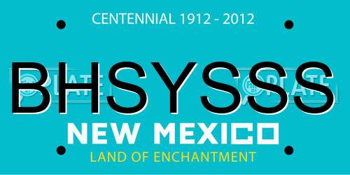 BHSYSSS New Mexico License Plate