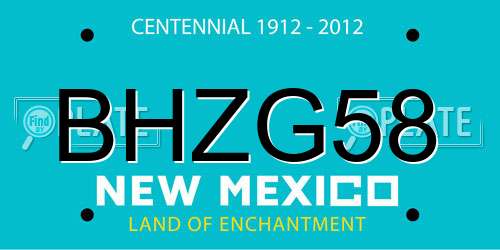 BHZG58 New Mexico License Plate
