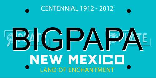 BIGPAPA New Mexico License Plate
