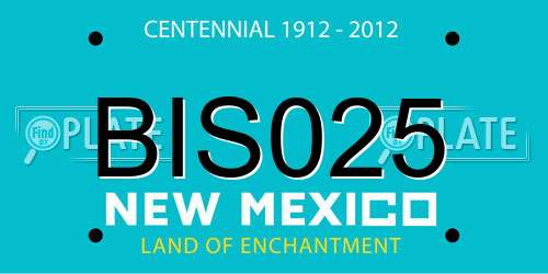BIS025 New Mexico License Plate