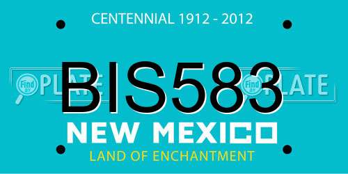 BIS583 New Mexico License Plate