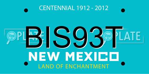 BIS93T New Mexico License Plate