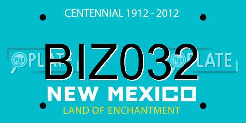 BIZ032 New Mexico License Plate