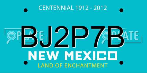 BJ2P7B New Mexico License Plate