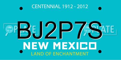 BJ2P7S New Mexico License Plate