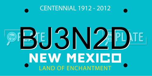 BJ3N2D New Mexico License Plate