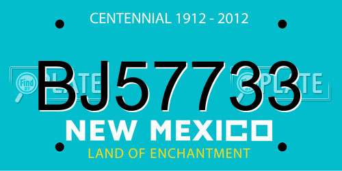 BJ57733 New Mexico License Plate