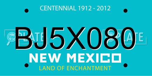BJ5X080 New Mexico License Plate