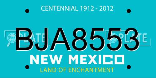 BJA8553 New Mexico License Plate