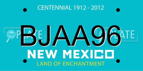 BJAA96 New Mexico License Plate