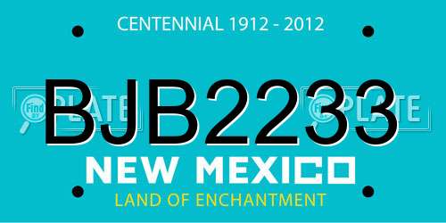 BJB2233 New Mexico License Plate