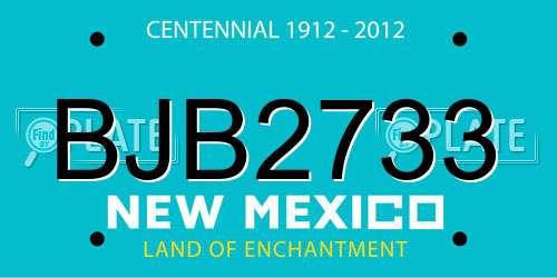 BJB2733 New Mexico License Plate