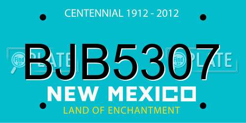 BJB5307 New Mexico License Plate