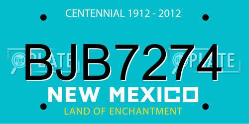 BJB7274 New Mexico License Plate