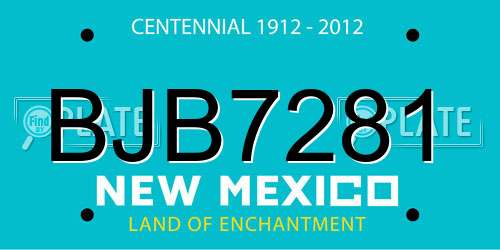 BJB7281 New Mexico License Plate