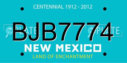 BJB7774 New Mexico License Plate