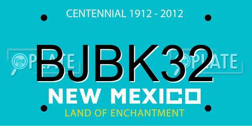 BJBK32 New Mexico License Plate