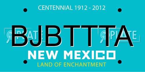 BJBTTTA New Mexico License Plate