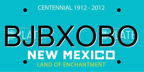 BJBXOBO New Mexico License Plate