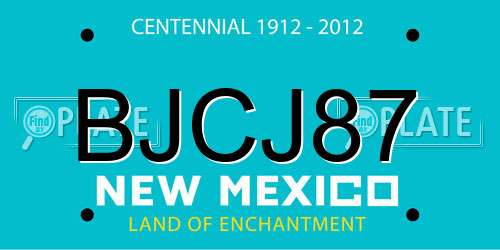 BJCJ87 New Mexico License Plate